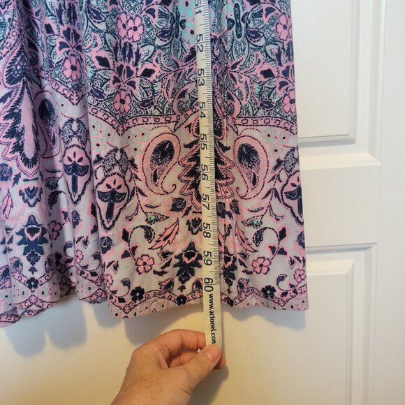 Loveappella Jesa Maxi Dress - Blue & Pink Floral Soft Knit - Size Large - Picture 6 of 8